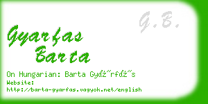 gyarfas barta business card